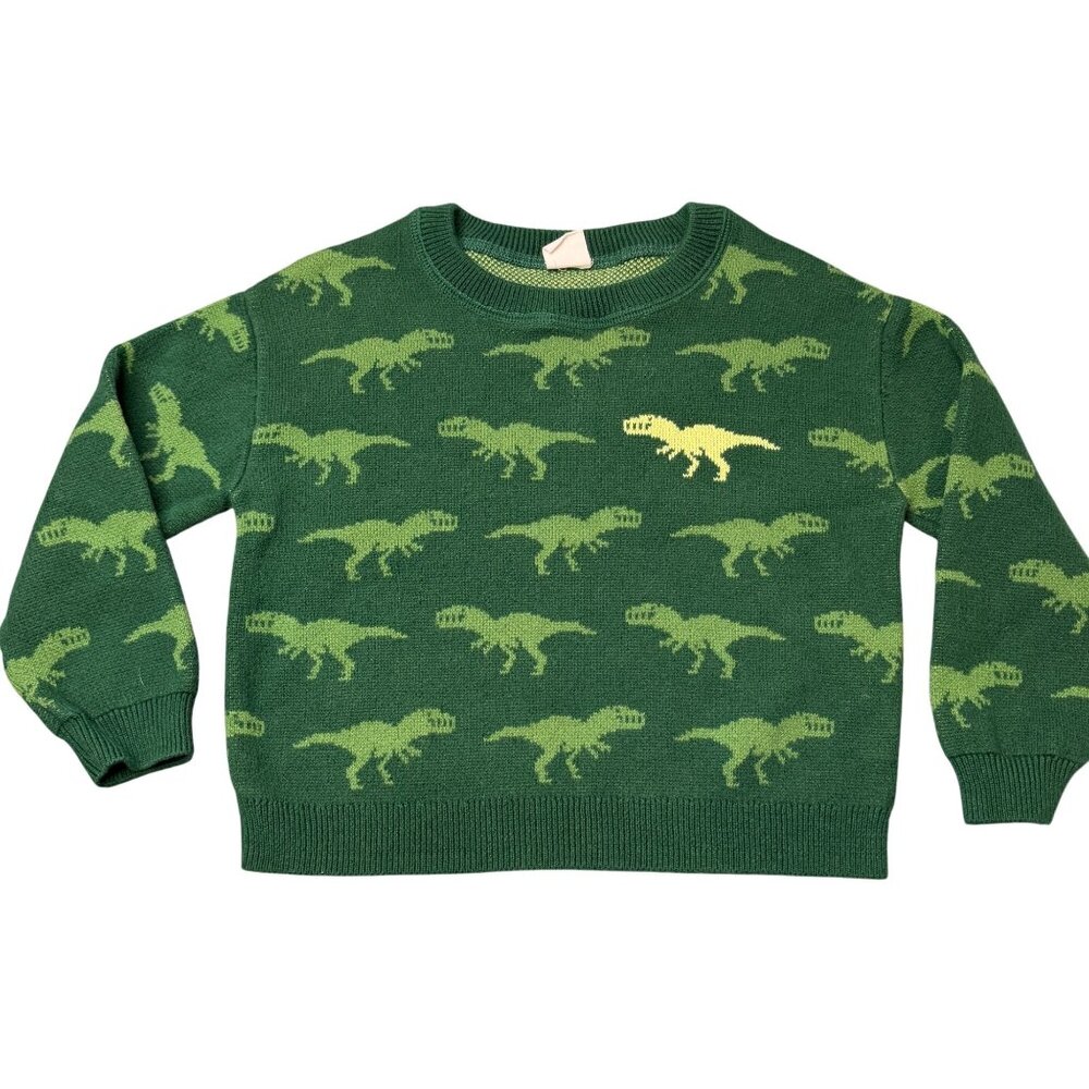 Baby Gap dinosaur pull on sweater size 3T years green boys girls